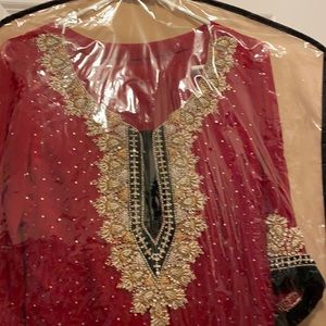 Beautiful dark red chiffon dress